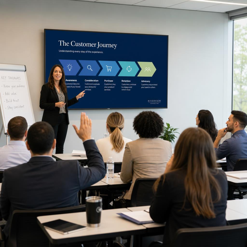 Trainer delivering a live session