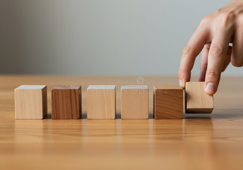 Businessman placing a leader figure above a team, symbolizing leadership