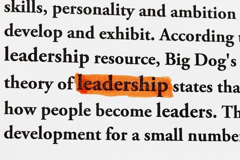 The word Leadership highlighted in a dictionary