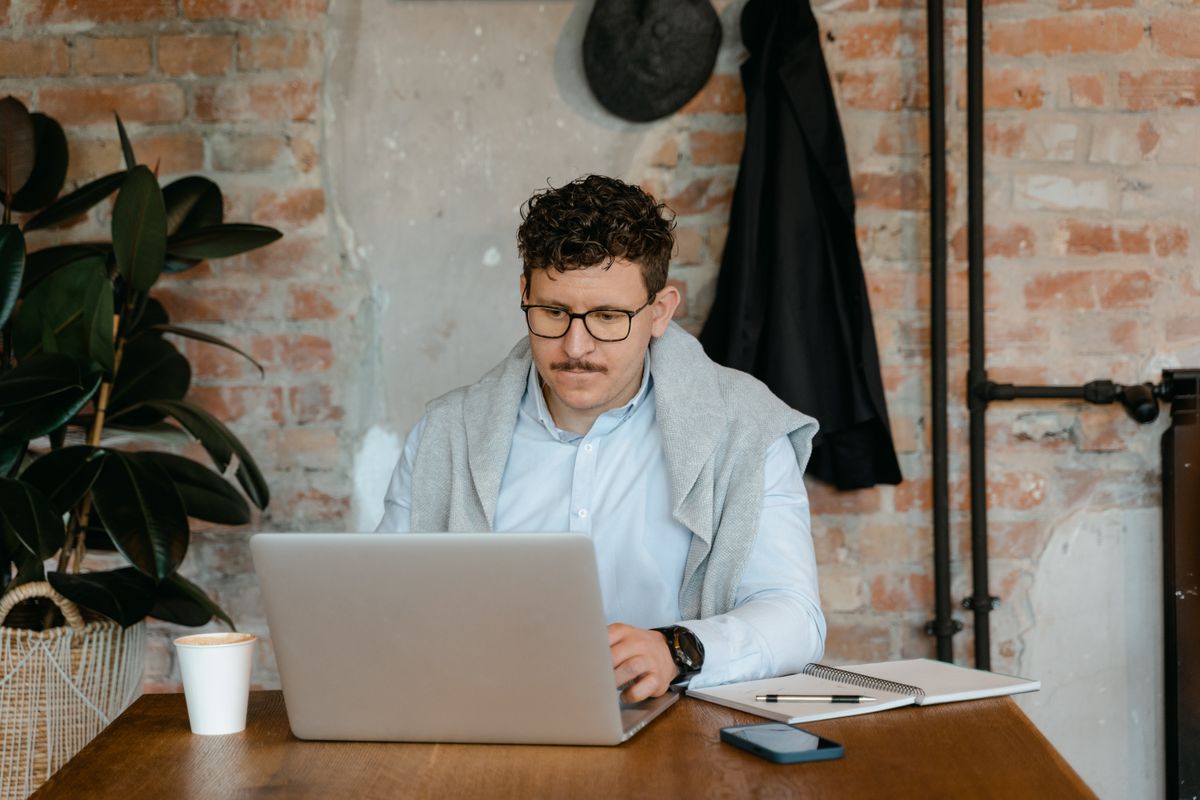 Trainer working at a desk